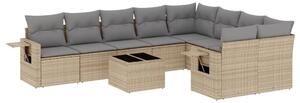 VidaXL Polyrattan Kerti Ülőgarnitúra - 10 részes - Bézs