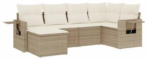 VidaXL Polyrattan Kerti Ülőgarnitúra - 6 részes - Bézs
