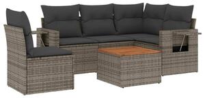 VidaXL Polyrattan Kerti Ülőgarnitúra - 6 részes - Szürke