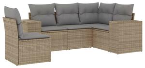 VidaXL Polyrattan Kerti Ülőgarnitúra - 5 részes - Bézs