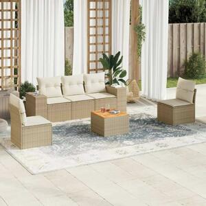 VidaXL Polyrattan Kerti Ülőgarnitúra - 6 részes - Bézs