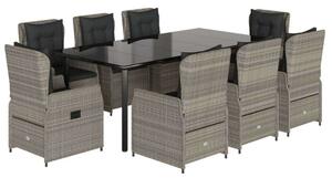 VidaXL Polyrattan Kerti Étkezőgarnitúra - 9 részes