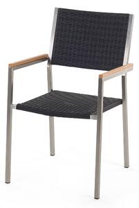 Kerti étkező szett Grosso (fekete) (rattan szék) (6 személy számára) (gránit). 1011621