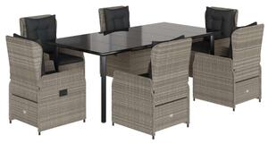 VidaXL Polyrattan Kerti Étkezőgarnitúra - 7 részes