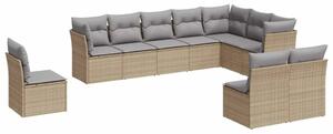 VidaXL Polyrattan Kerti Ülőgarnitúra - 10 részes - Bézs