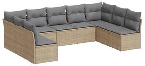 VidaXL Polyrattan Kerti Ülőgarnitúra - Bézs - 9 részes