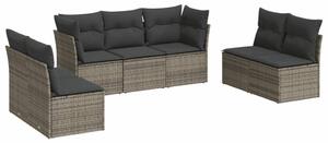 VidaXL Polyrattan Kerti Ülőgarnitúra - 7 részes - Szürke