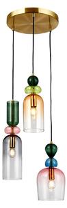 Italux glamour modern függeszték manso rózsaszín zöld arany itx5902854539390