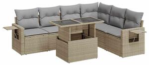 VidaXL Polyrattan Kerti Ülőgarnitúra - 7 részes - Bézs