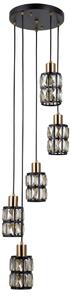 Italux glamour modern függeszték menfi matt fekete sárgaréz itxpnd-44236-5-bk-gd