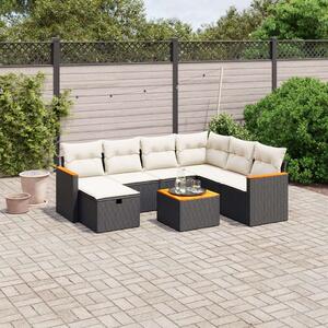 VidaXL Polyrattan Kerti Ülőgarnitúra - 8 részes - Fekete