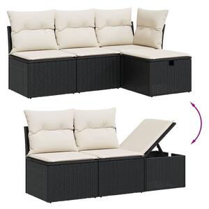 VidaXL Polyrattan Kerti Ülőgarnitúra - 6 részes - Fekete