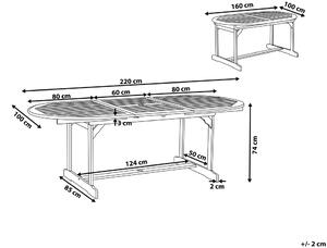Kihúzható akácfa étkezőasztal 160/220 x 100 cm MAUI