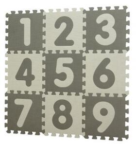 Baby Dan Puzzle habszivacs játszószőnyeg Grey, számokkal 90x90 cm