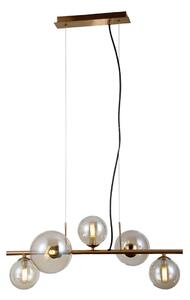 Italux glamour modern függeszték canello borostyán sárgaréz itxpnd-406007-5-hbr
