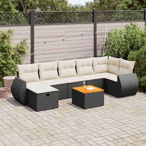 VidaXL Polyrattan Kerti Ülőgarnitúra - 8 részes - Fekete