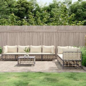 Polyrattan Kerti Ülőgarnitúra - 8 részes - Antracit Szürke