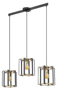 Italux loft modern függeszték primero matt fekete arany itxpnd-44003-3-bk-gd