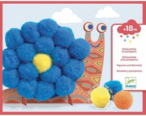 Djeco Pompom-kép készítő - Óriás pompom állatok - Fluffy animals