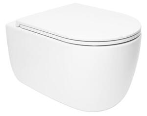 WC soft close ülőkével felakasztható SAT Ergo fehér fényes felülettel hátsó kifolyással SATPSWC Plus Size