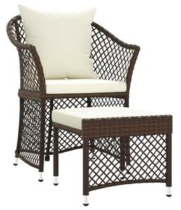 Polyrattan Kerti Ülőgarnitúra - 2 részes - Barna