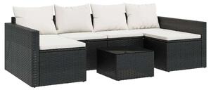 Polyrattan Kerti Ülőgarnitúra - 2 részes - Fekete - 238x110cm