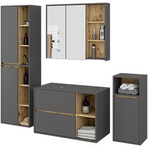 Fürdőszoba szett Vambos luxe (grafit + kézműves tölgy)