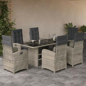 VidaXL Polyrattan Kerti Étkezőszett - 7 részes