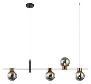 Italux modern függeszték bletter fekete füstös itxpnd-5225-4-bk-sg