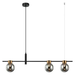Italux modern függeszték bletter fekete füstös itxpnd-5225-3-bk-sg