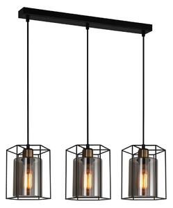 Italux loft függeszték kalula fekete füstös itxpnd-78901-3-bk+sg