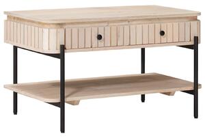 VidaXL Kézzel Készült Kávéasztal Fehér 85 x 45 x 50 cm Tömör Mangófát