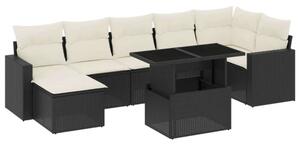 VidaXL Polyrattan Kerti Ülőgarnitúra - 8 részes - Fekete