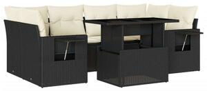 VidaXL Polyrattan Kerti Ülőgarnitúra - 7 részes - Fekete