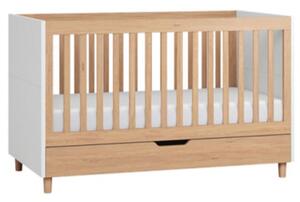 VOX Simple átalakítható 70x140-es babaágy, kiságy ágyneműtartóval szülői ágy mellé-Oak