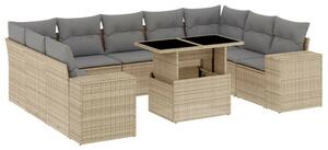 VidaXL Polyrattan Kerti Ülőgarnitúra - 10 részes - Bézs