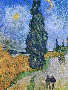 Vincent van Gogh - Reprodukció Road with Cypresses, 1890, (30 x 40 cm)