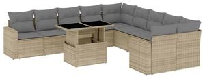 VidaXL Polyrattan Kerti Ülőgarnitúra - 11 részes - Bézs