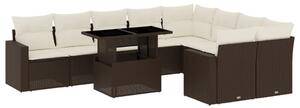 VidaXL Polyrattan Kerti Ülőgarnitúra - 10 részes - Barna