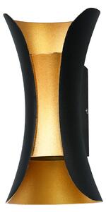Italux modern kültéri fali lámpa dante fekete arany itxpl-356-m bk+gd