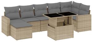VidaXL Polyrattan Kerti Ülőgarnitúra - 8 részes - Bézs