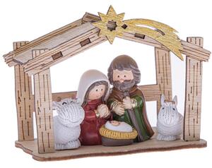 Születési jelenet a Szent Családdal, 9,5 x 7,2 x 6cm , fa és polirezin