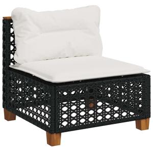 VidaXL 5 részes Kerti Kanapé szett - Fekete Polyrattan