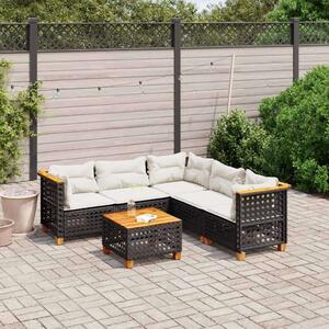 VidaXL Polyrattan Kerti Ülőgarnitúra - 6 részes - Fekete