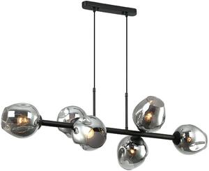 Italux modern függeszték borgo fekete füstös itxpnd-30843-6 bk+sg