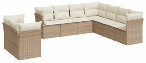 VidaXL Polyrattan Kerti Ülőgarnitúra - 9 részes - Bézs