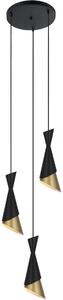 Italux modern függeszték malia fekete arany itxpnd-85949-3 bk+gd