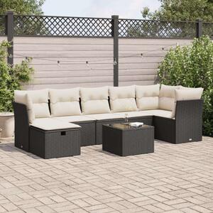 VidaXL Polyrattan Kerti Ülőgarnitúra - 8 részes - Fekete