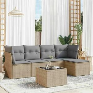 VidaXL Polyrattan Kerti Ülőgarnitúra - 6 részes - Bézs