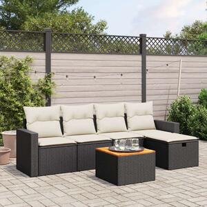 VidaXL Polyrattan Kerti Ülőgarnitúra - 6 részes - Fekete